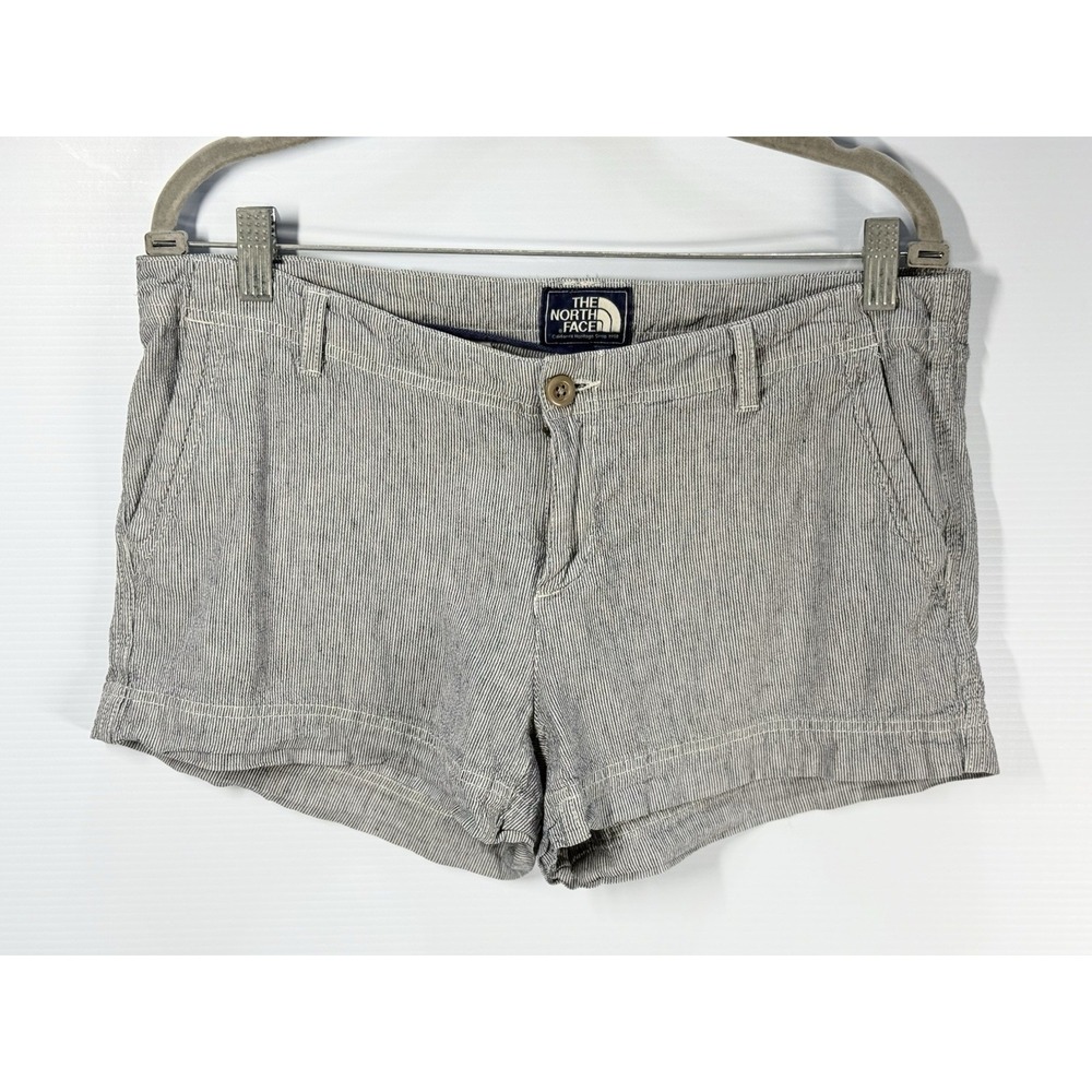The North Face Women's Size 10 Black & White Pinstripe Linen Drawstring Shorts